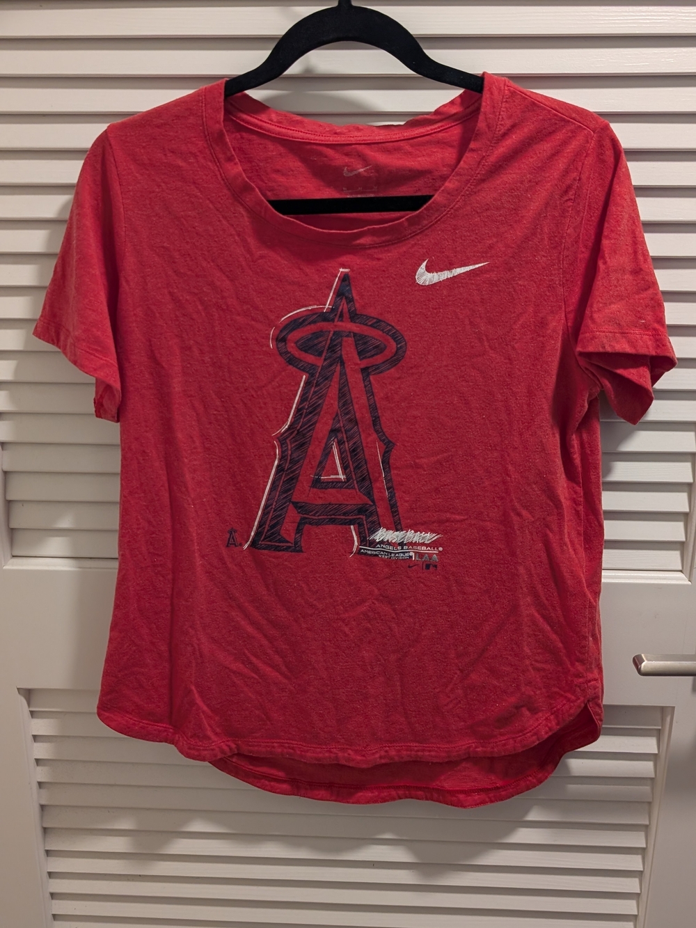 Nike Women's Orange-Red Los Angeles Angels Graphic Short Sleeve Tee